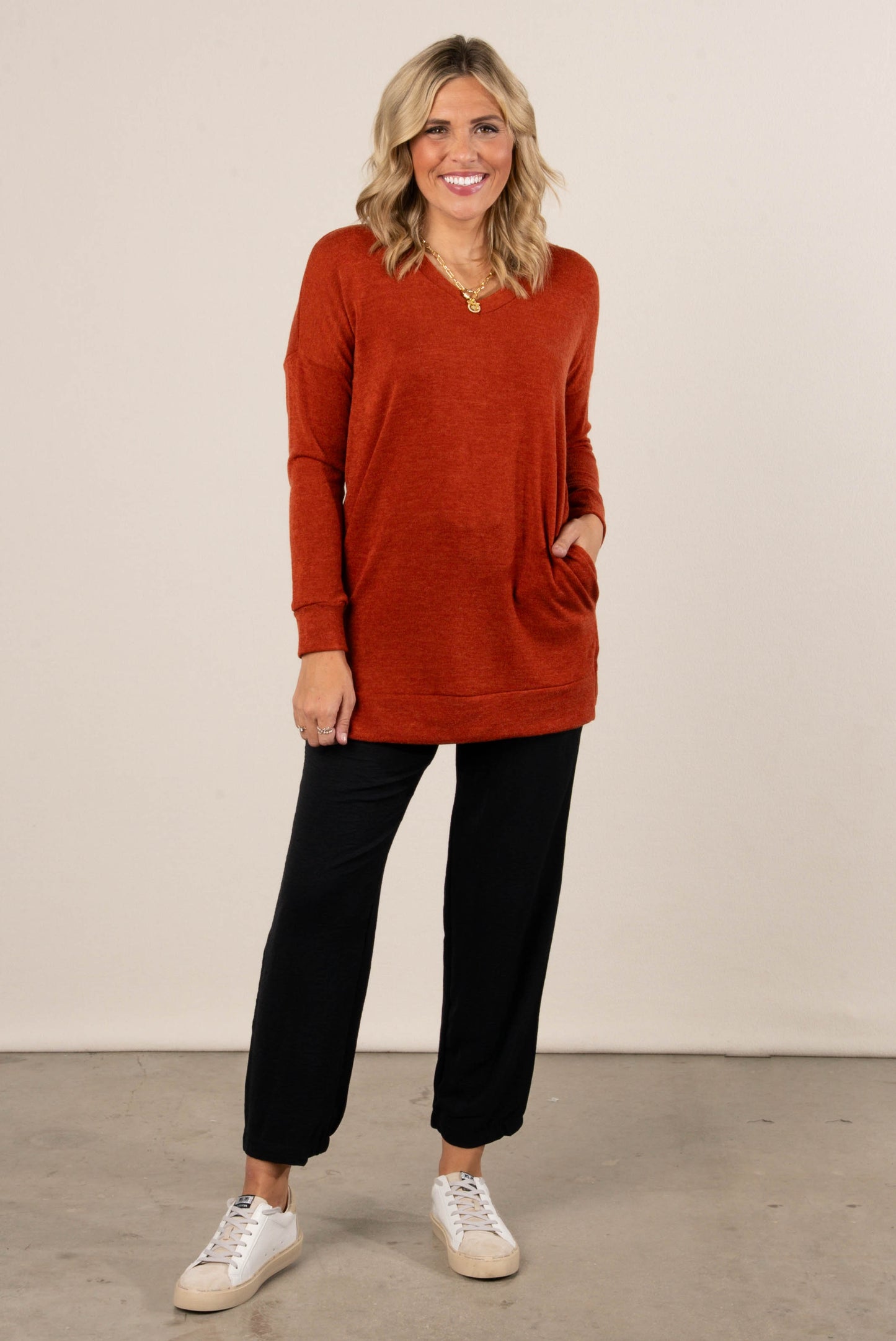 Florence Brushed Knit Side Pocket Top