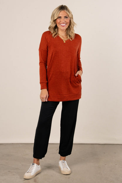 Florence Brushed Knit Side Pocket Top
