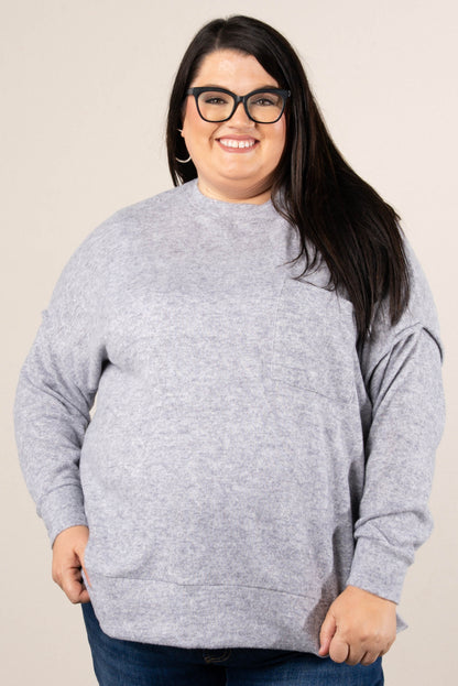 Tilly Brushed Melange Pocket Tunic Sweater