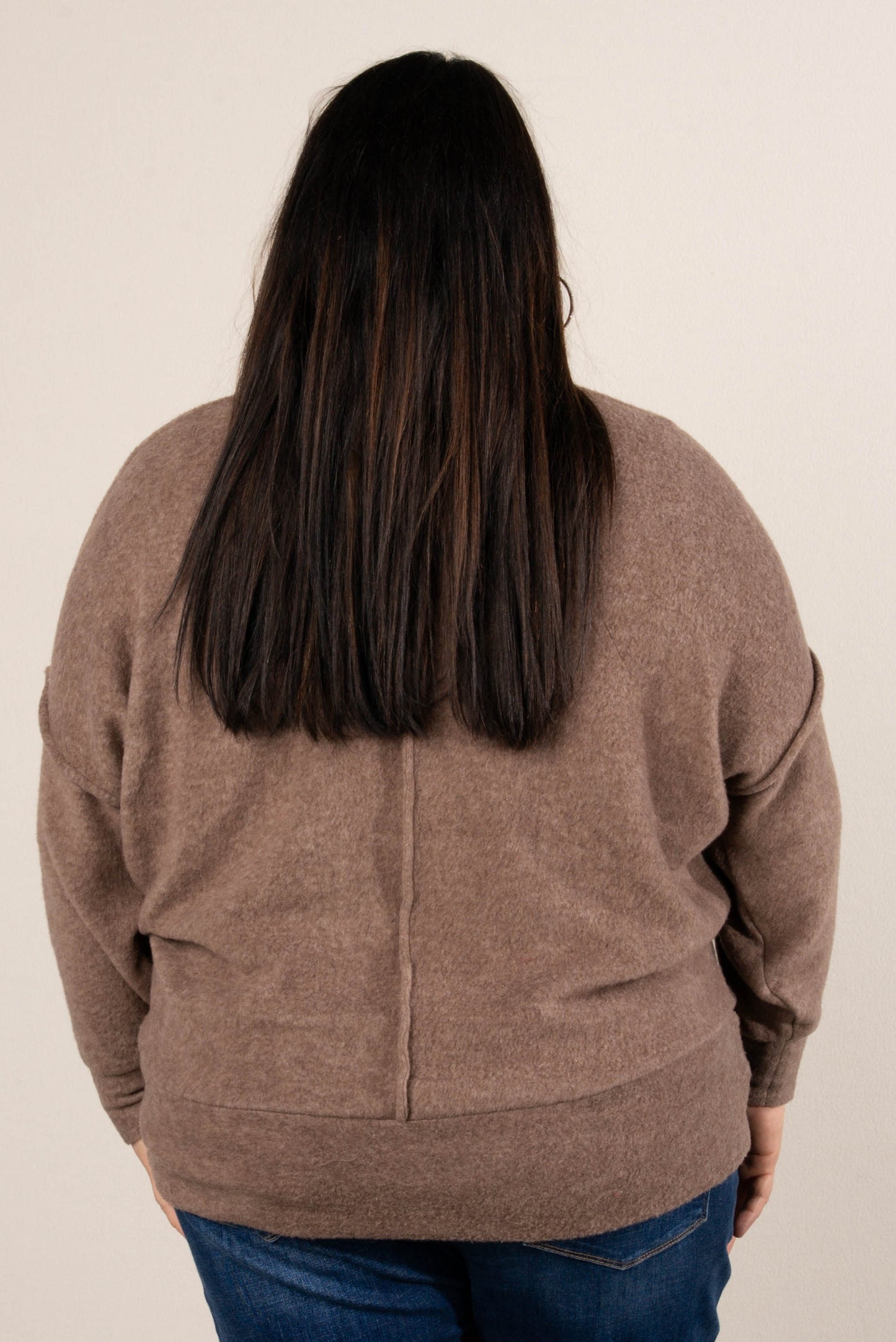 Tilly Brushed Melange Pocket Tunic Sweater