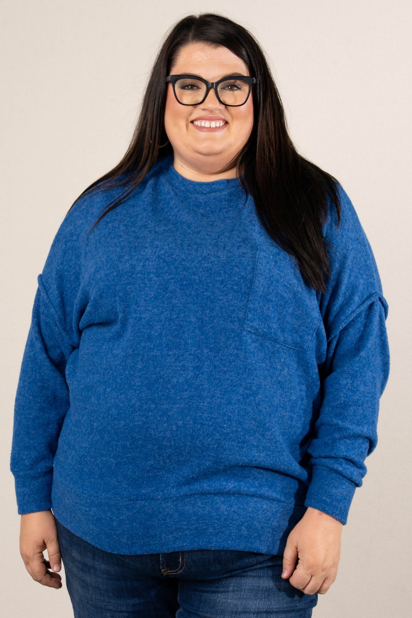 Tilly Brushed Melange Pocket Tunic Sweater