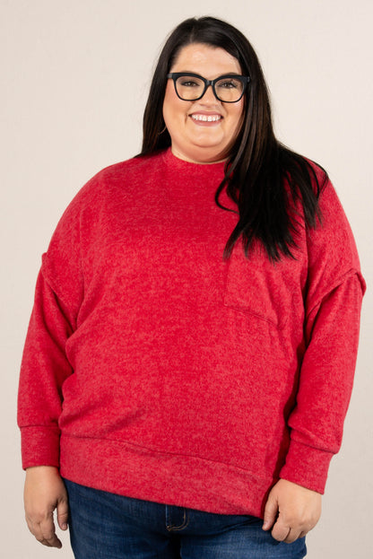 Tilly Brushed Melange Pocket Tunic Sweater