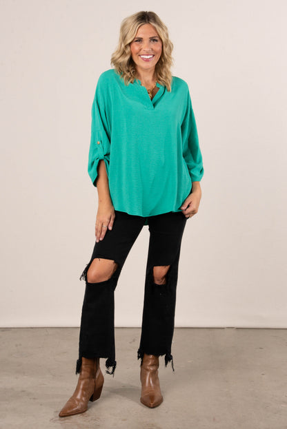 Lillian Tab Sleeve Hi-Lo Tunic
