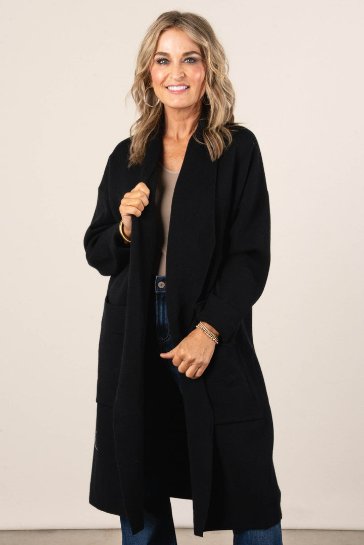 Raven Open Front Duster Cardigan