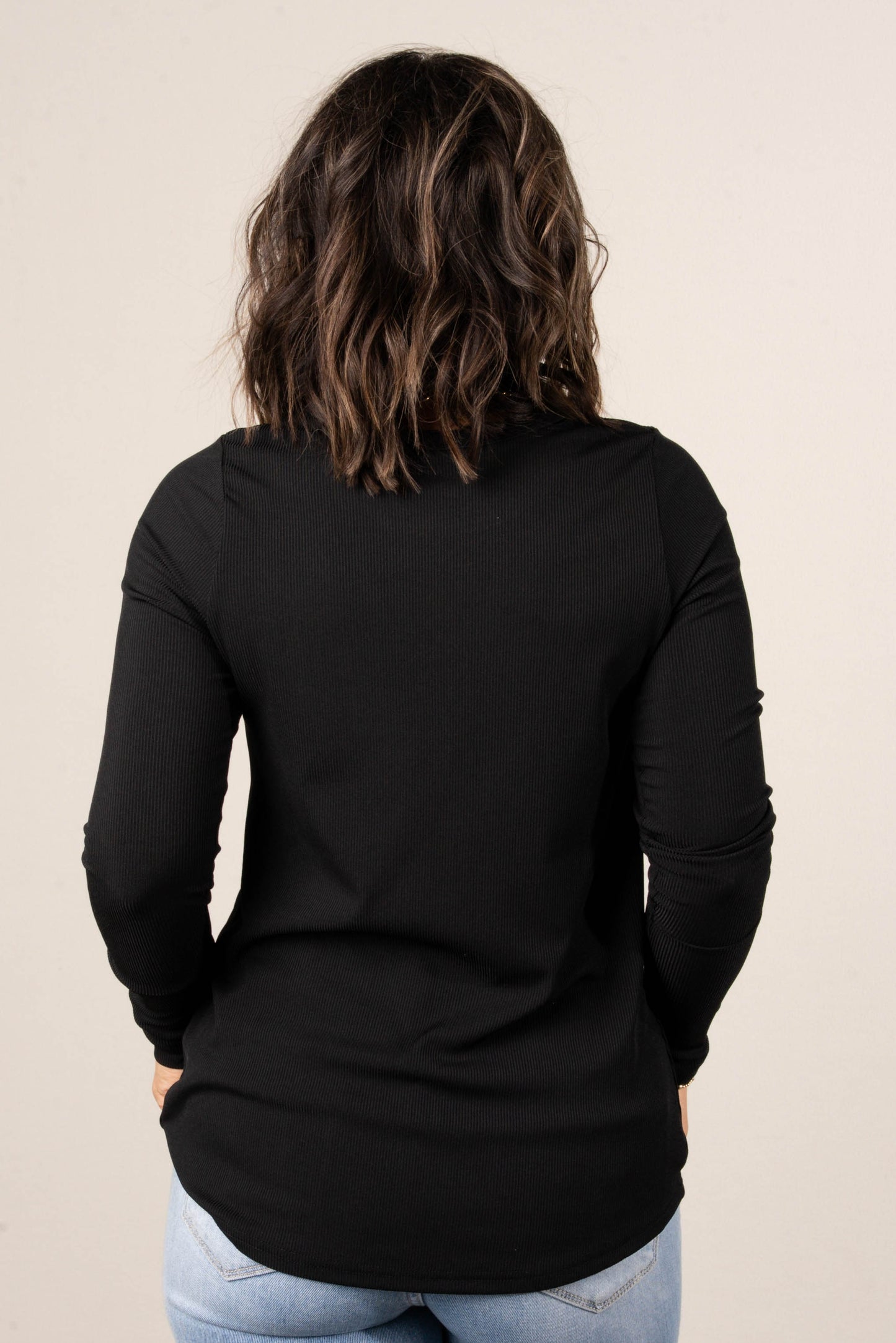 Cadence Ribbed Button Cuff Top