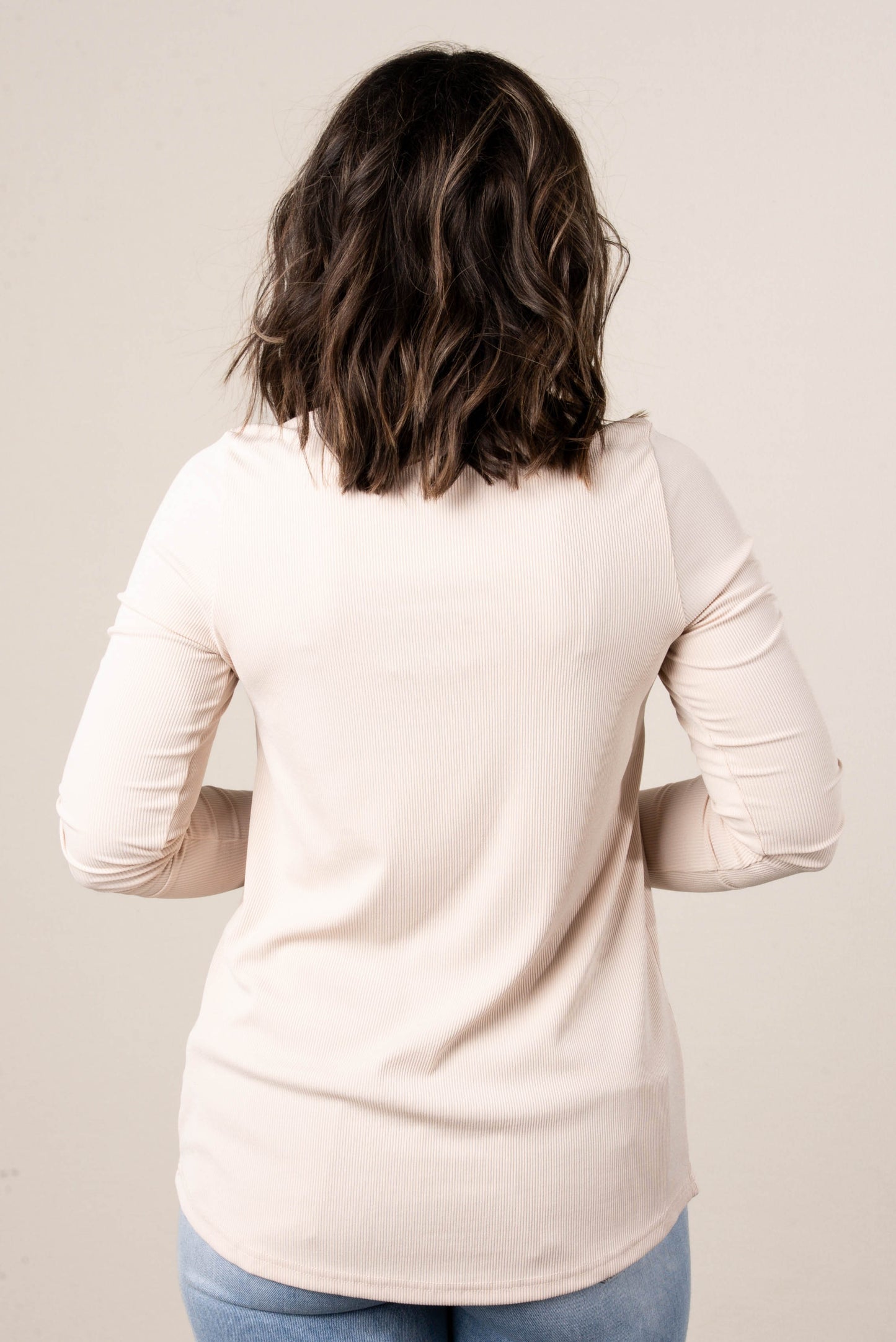 Cadence Ribbed Button Cuff Top