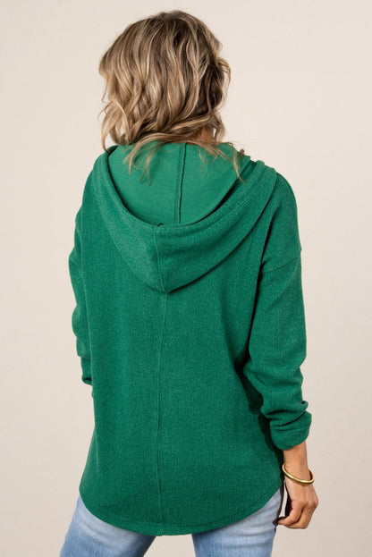 Ragina Brushed Drawstring Hooded Top