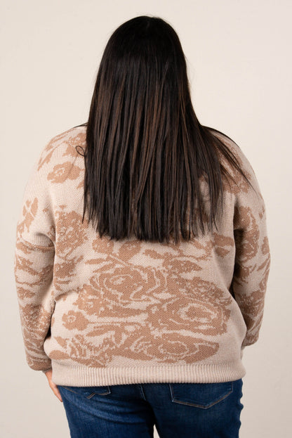 Jewell Rose Knit Drop Shoulder Sweater