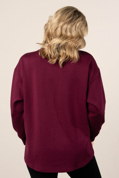 Theresa V-Stitch Split Hem Top