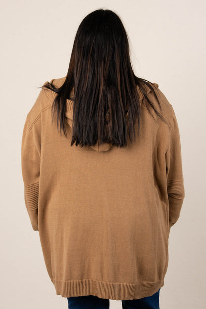 Chanel Open Front Hooded Sweater Cardigan