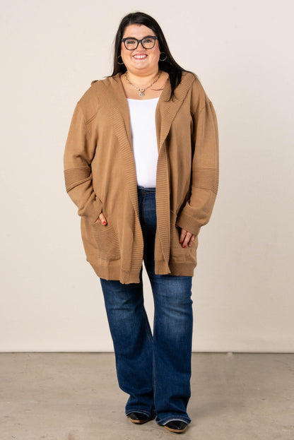 Chanel Open Front Hooded Sweater Cardigan