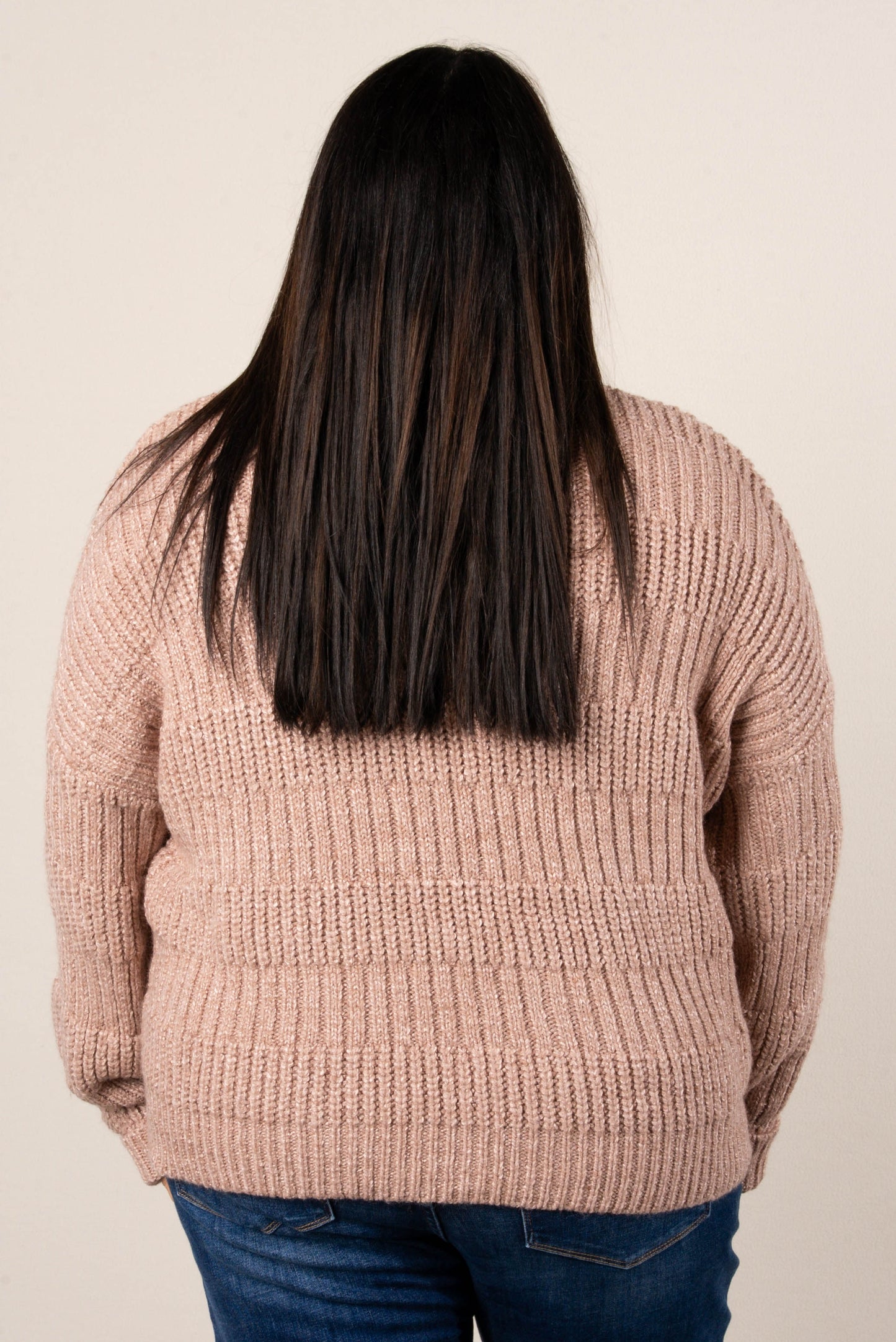 Rosemary Mixed Knit Turtleneck Sweater