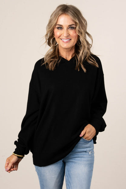 Andi Ribbed Hooded Top
