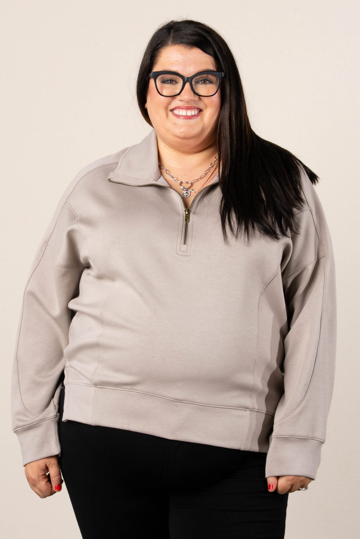 Renee Seamed Half Zip Pullover