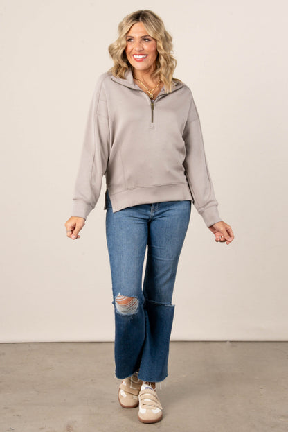 Renee Seamed Half Zip Pullover