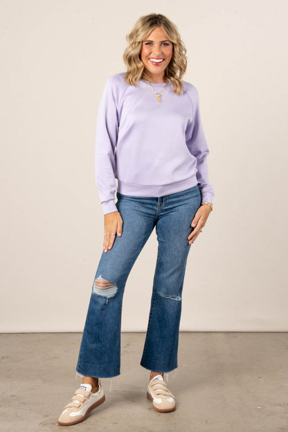 Melinda Top Stitch Raglan Pullover