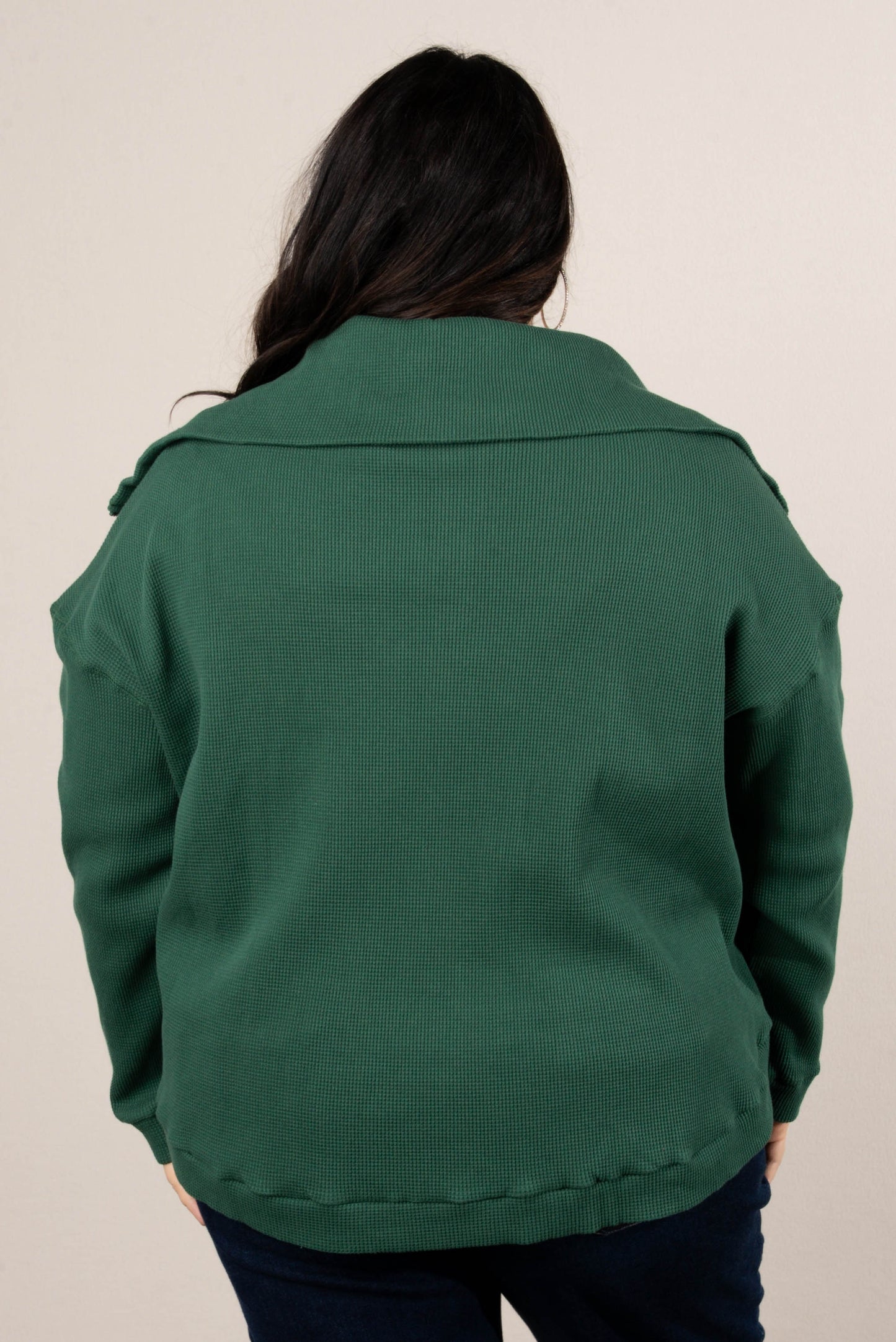 Chasity Thermal Half Zip Hi-Lo Pullover
