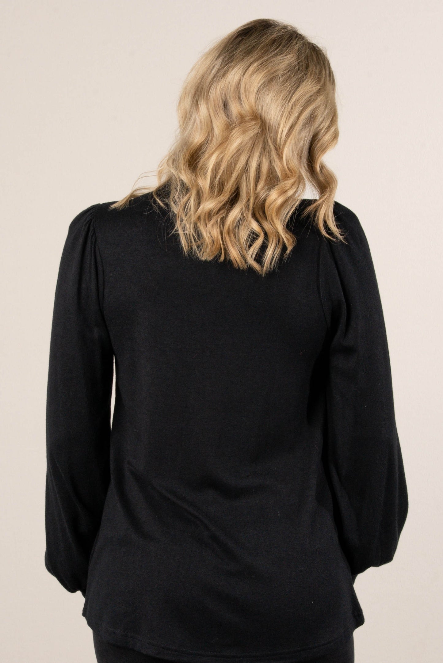 Carla Pleat Shoulder Mock Neck Top