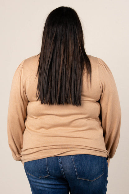 Carla Pleat Shoulder Mock Neck Top