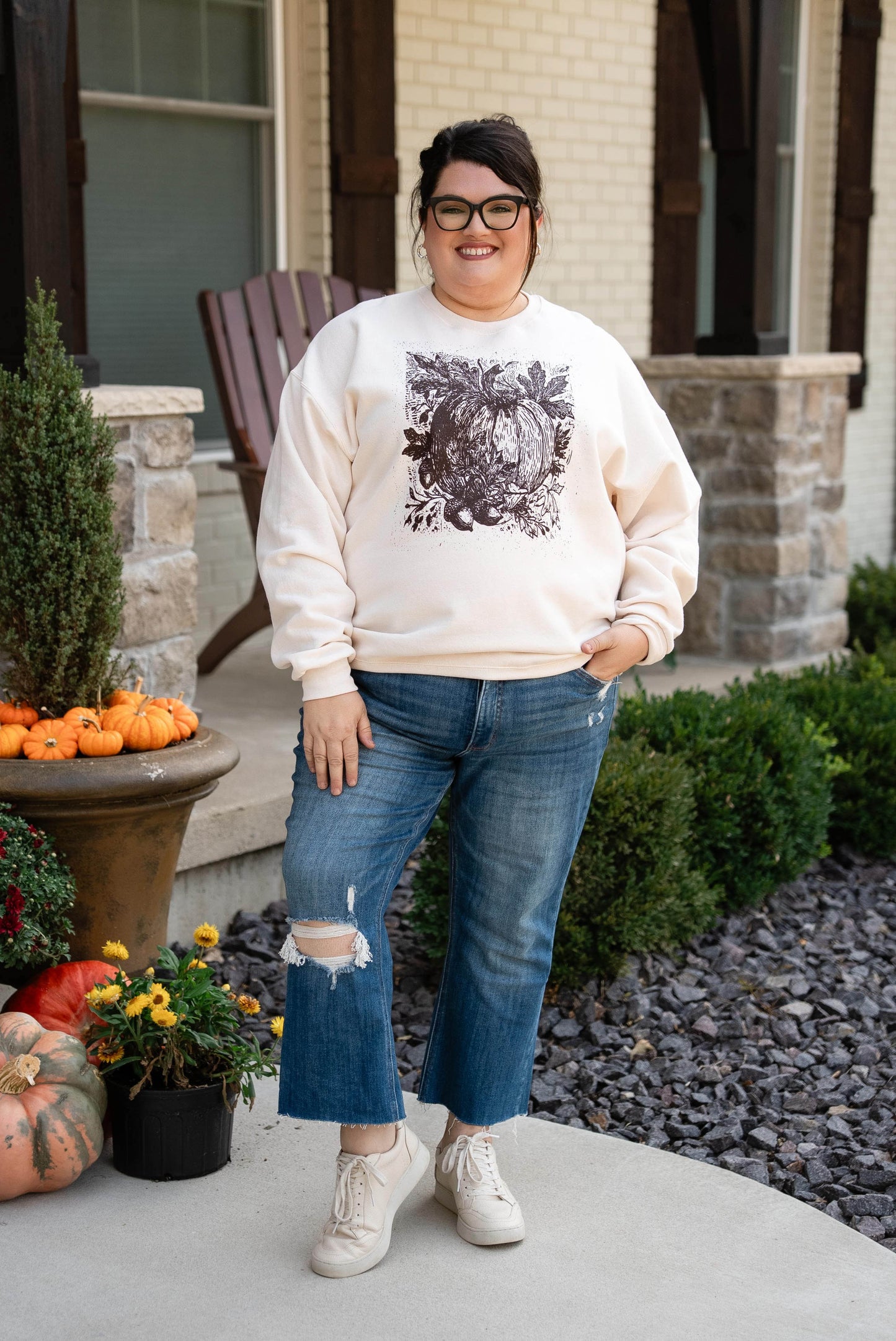 Fall Pumpkin Graphic Sweatshirt