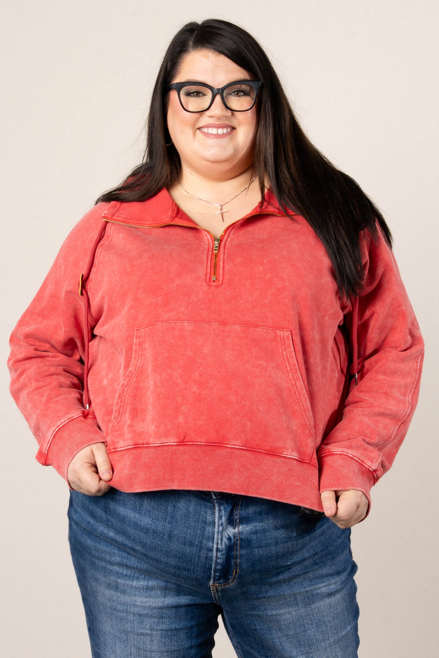 Jami Washed Half Zip Pullover