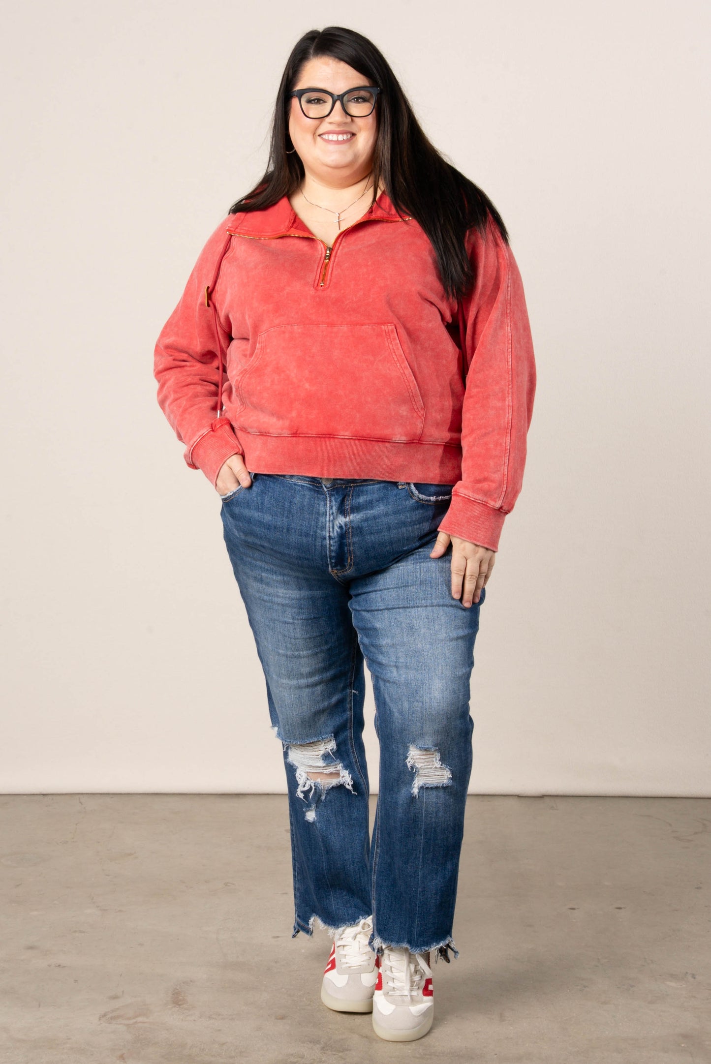 Jami Washed Half Zip Pullover