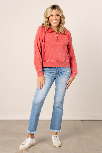 Jami Washed Half Zip Pullover