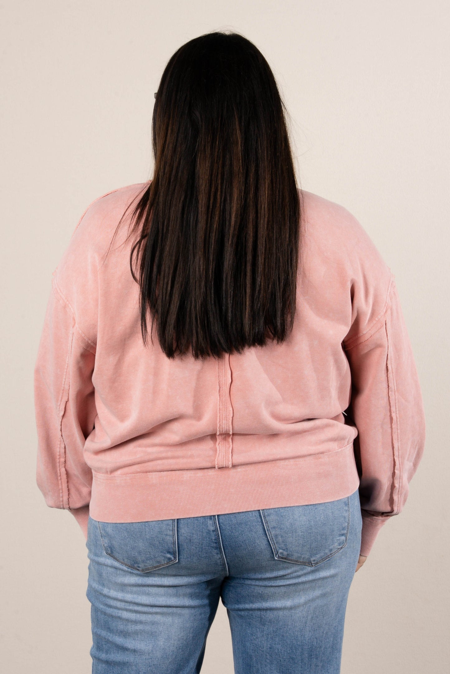 Marissa Washed Exposed Seam Pullover