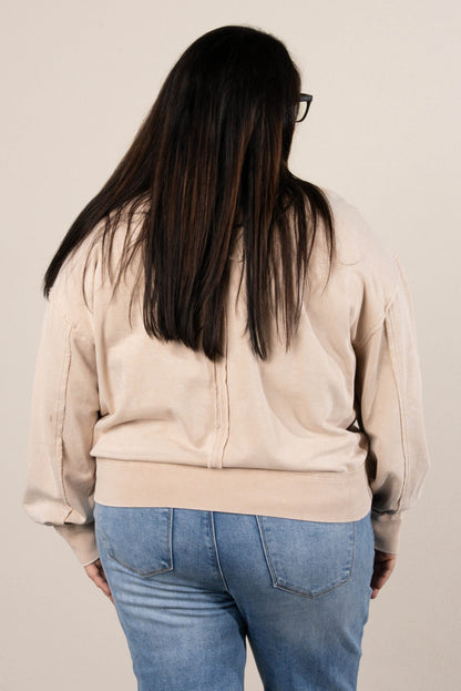 Marissa Washed Exposed Seam Pullover