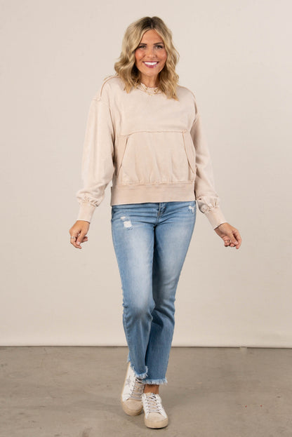 Marissa Washed Exposed Seam Pullover