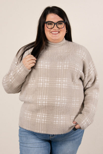Paulette Striped Mock Neck Sweater