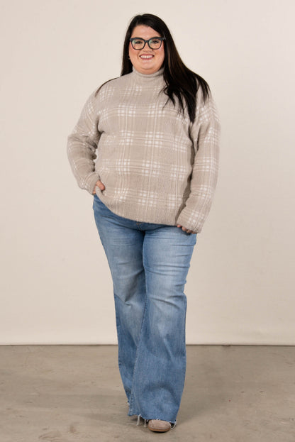Paulette Striped Mock Neck Sweater