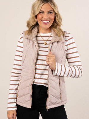 Selena Quilted Zip Front Vest