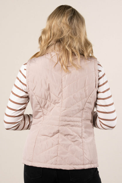 Selena Quilted Zip Front Vest