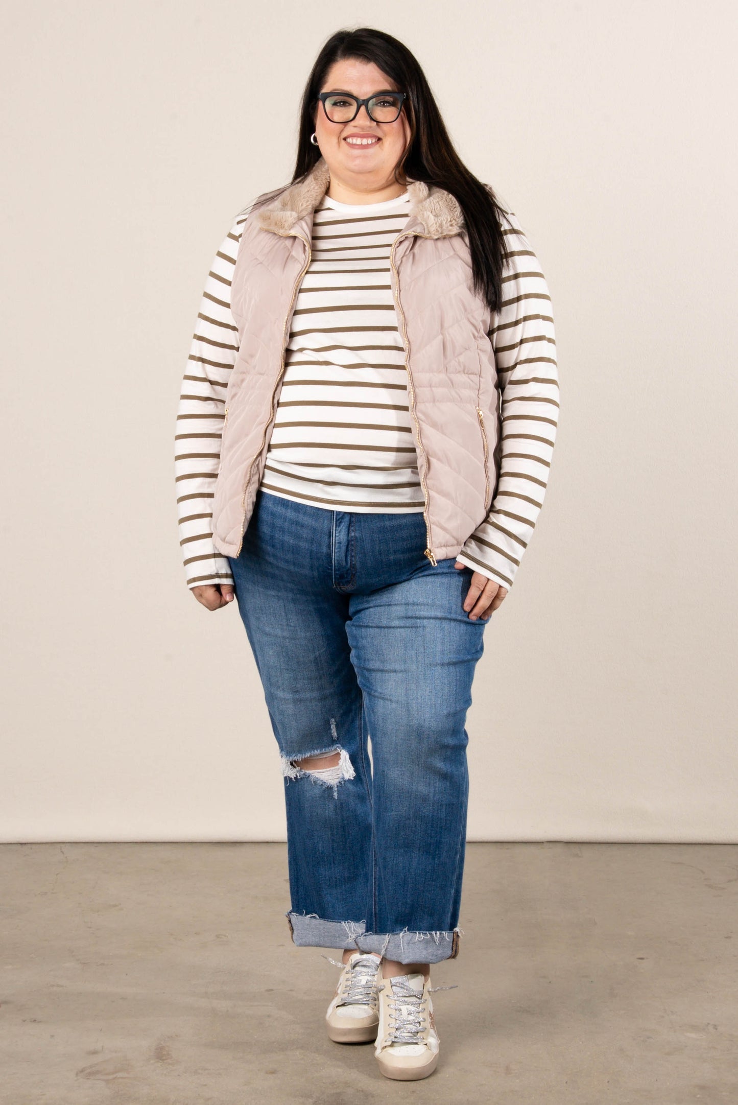 Selena Quilted Zip Front Vest
