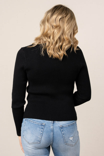 Keri Ribbed Knit Zip Up Sweater