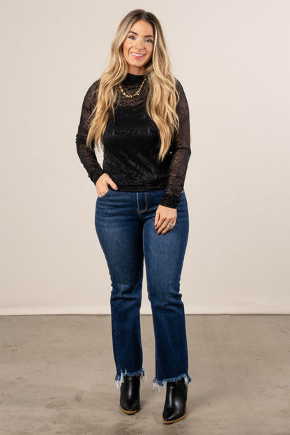 Tamara Sheer Rose Embroidered Top