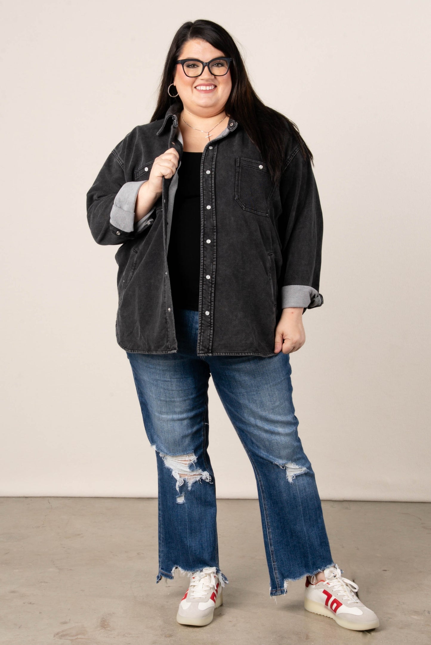 The Heritage Washed Snap Up Denim Shacket