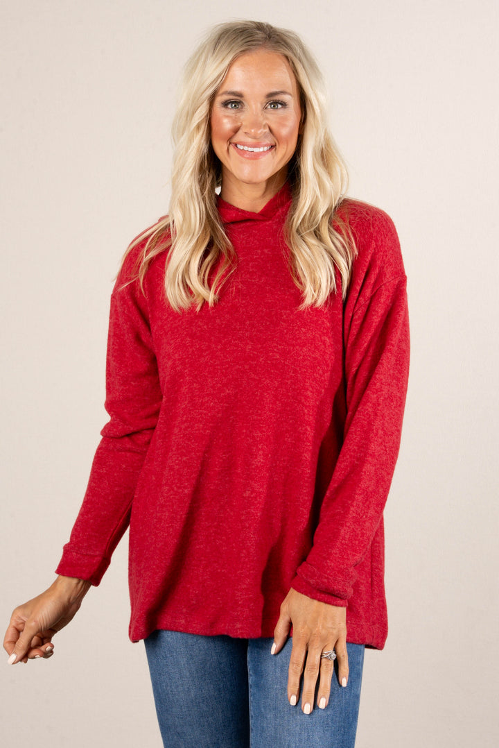 Brisk Morning Brushed Melange Hooded Top