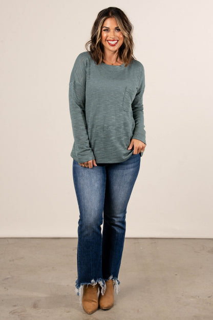 Lianna Hacci Knit Pocket Top