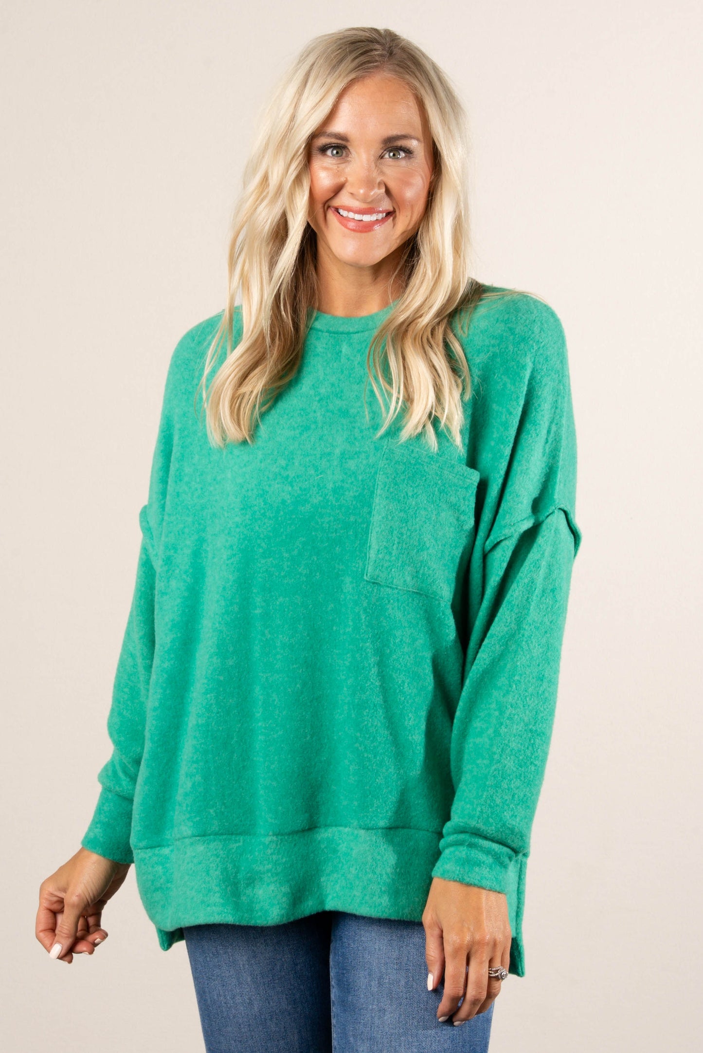 Tilly Brushed Melange Pocket Tunic Sweater