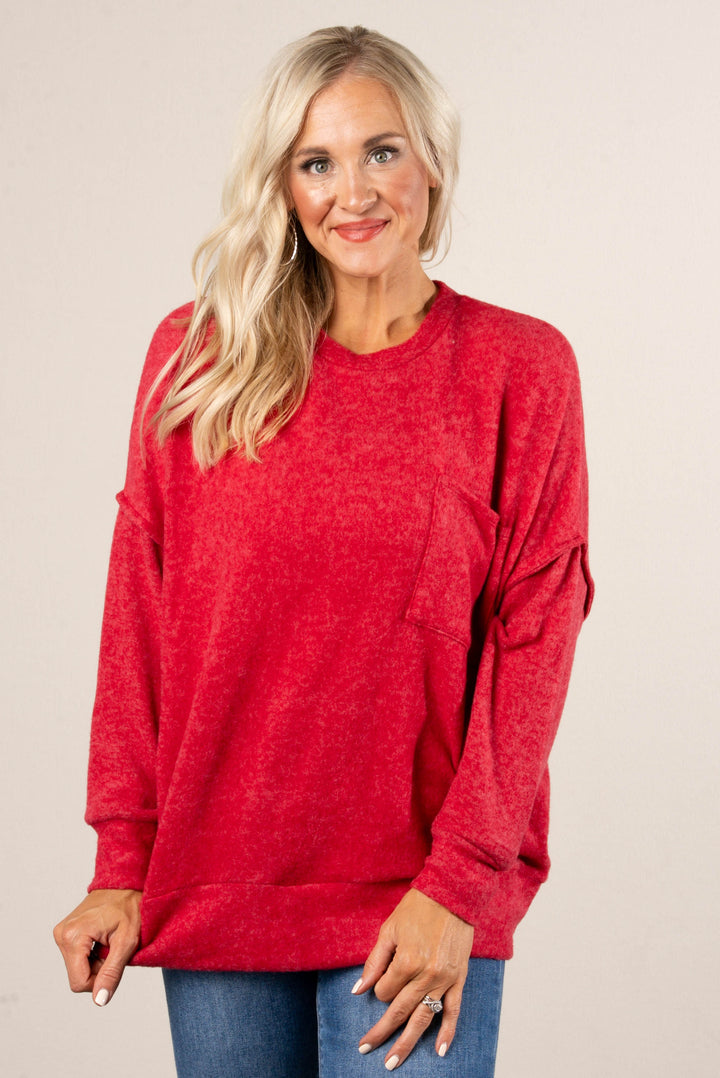 Tilly Brushed Melange Pocket Tunic Sweater
