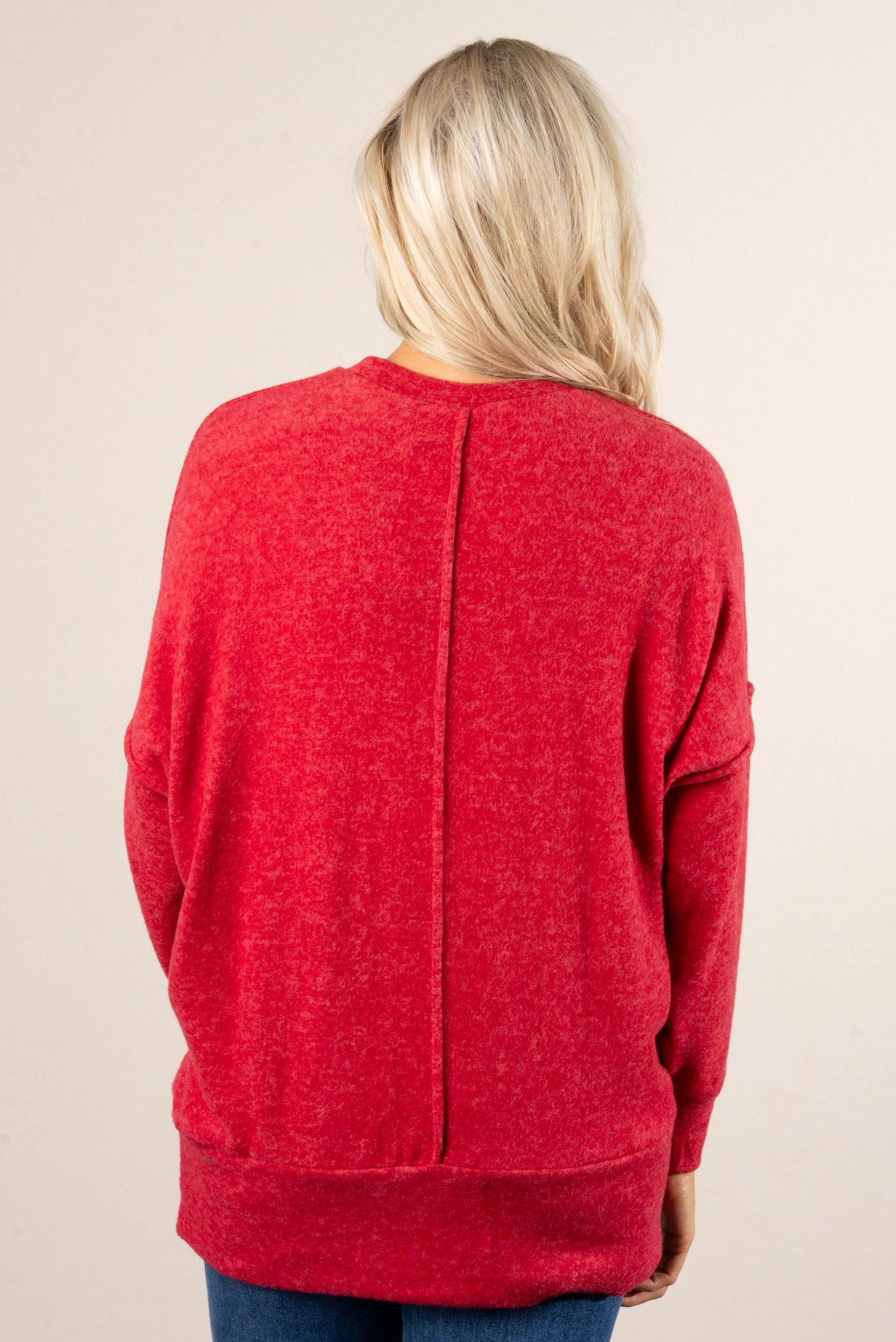 Tilly Brushed Melange Pocket Tunic Sweater