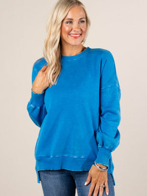 Autumn Days Acid Washed Hi-Lo Pullover