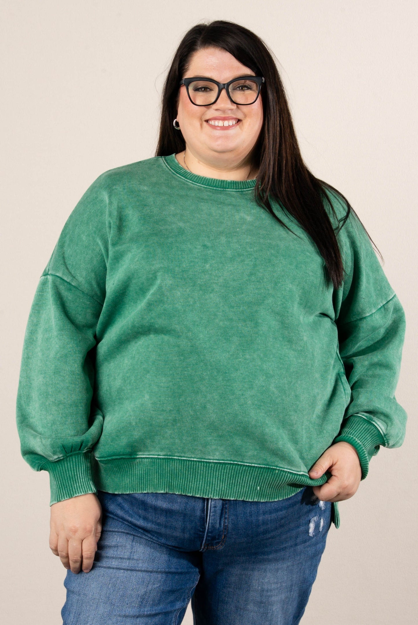 Autumn Days Acid Washed Hi-Lo Pullover