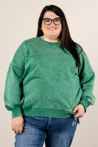 Autumn Days Acid Washed Hi-Lo Pullover