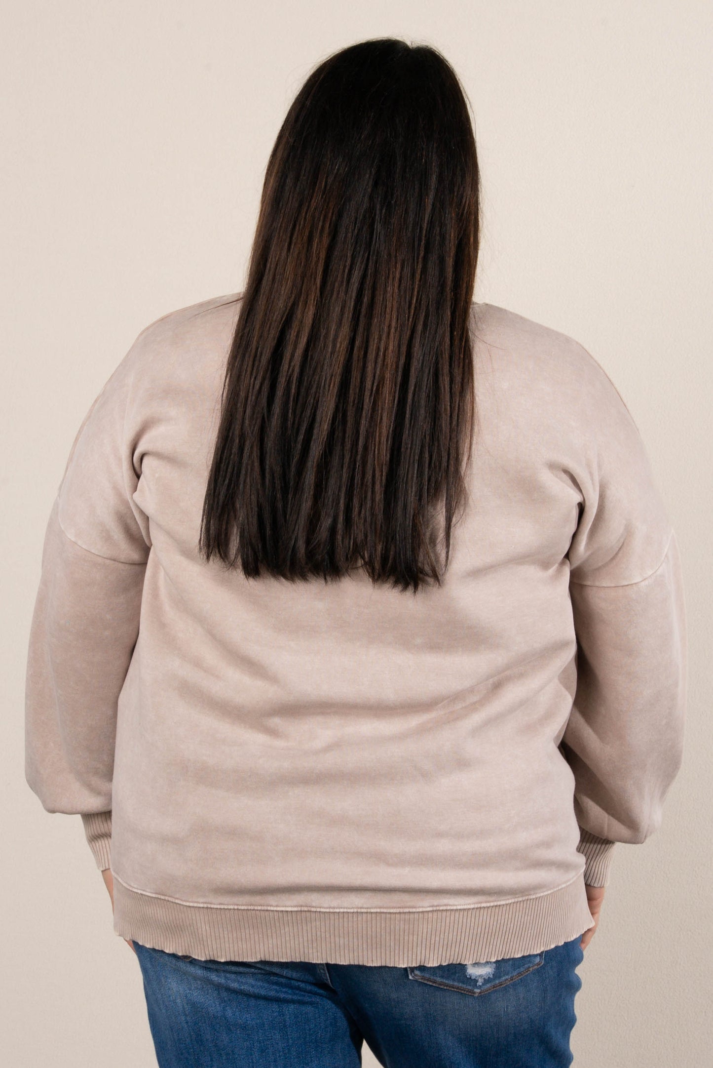 Autumn Days Acid Washed Hi-Lo Pullover