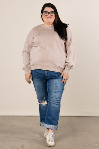 Autumn Days Acid Washed Hi-Lo Pullover