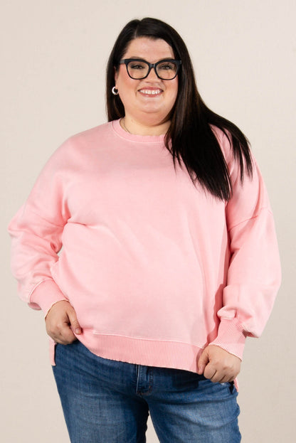 Autumn Days Acid Washed Hi-Lo Pullover