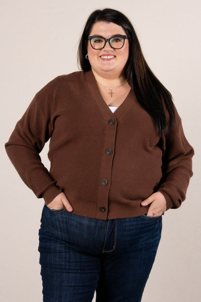 Falling Leaves Mini Waffle Knit Sweater Cardigan